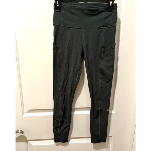 LULULEMON WOMENS FAST AND FREE HIGH-RISE TIGHT 25" SMOKED SPRUCE SZ 6 - Picture 3 of 12
